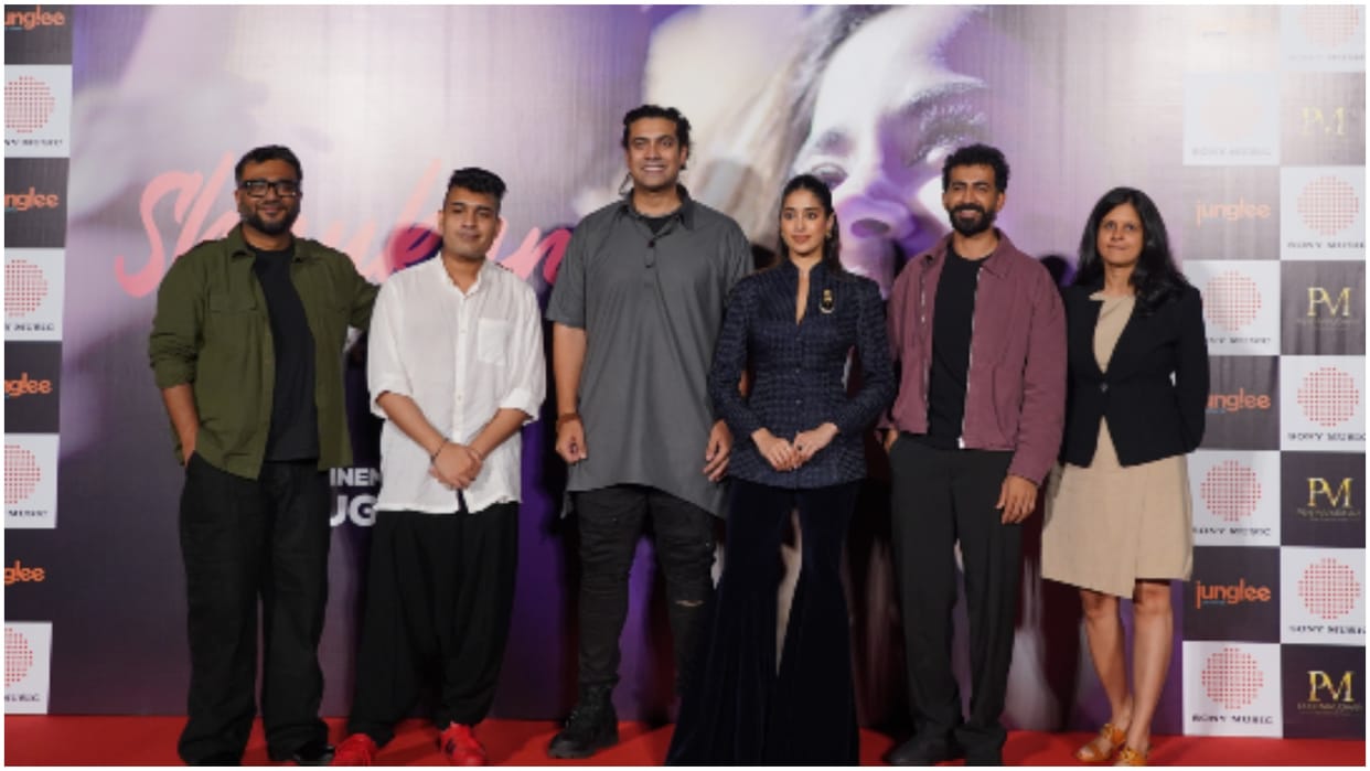 Janhvi Kapoor Sudhanshu Saria Jubin Nautiyal Shashwat Sachdev attended Ulajh film Shaukan song launch event