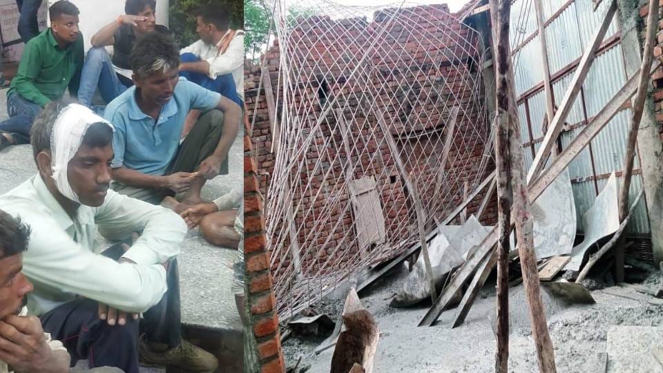 son died while Three seriously injured including In Kasganj due to under-construction house lenter collapse