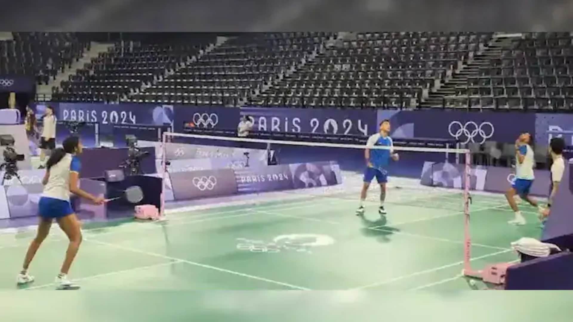 Paris Olympics 2024: PV Sindhu Unique Training, Takes On HS Prannoy And Lakshya Sen single handedly Video
