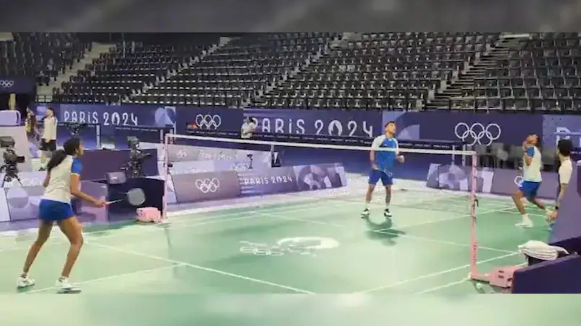 Paris Olympics 2024: PV Sindhu Unique Training, Takes On HS Prannoy And Lakshya Sen single handedly Video