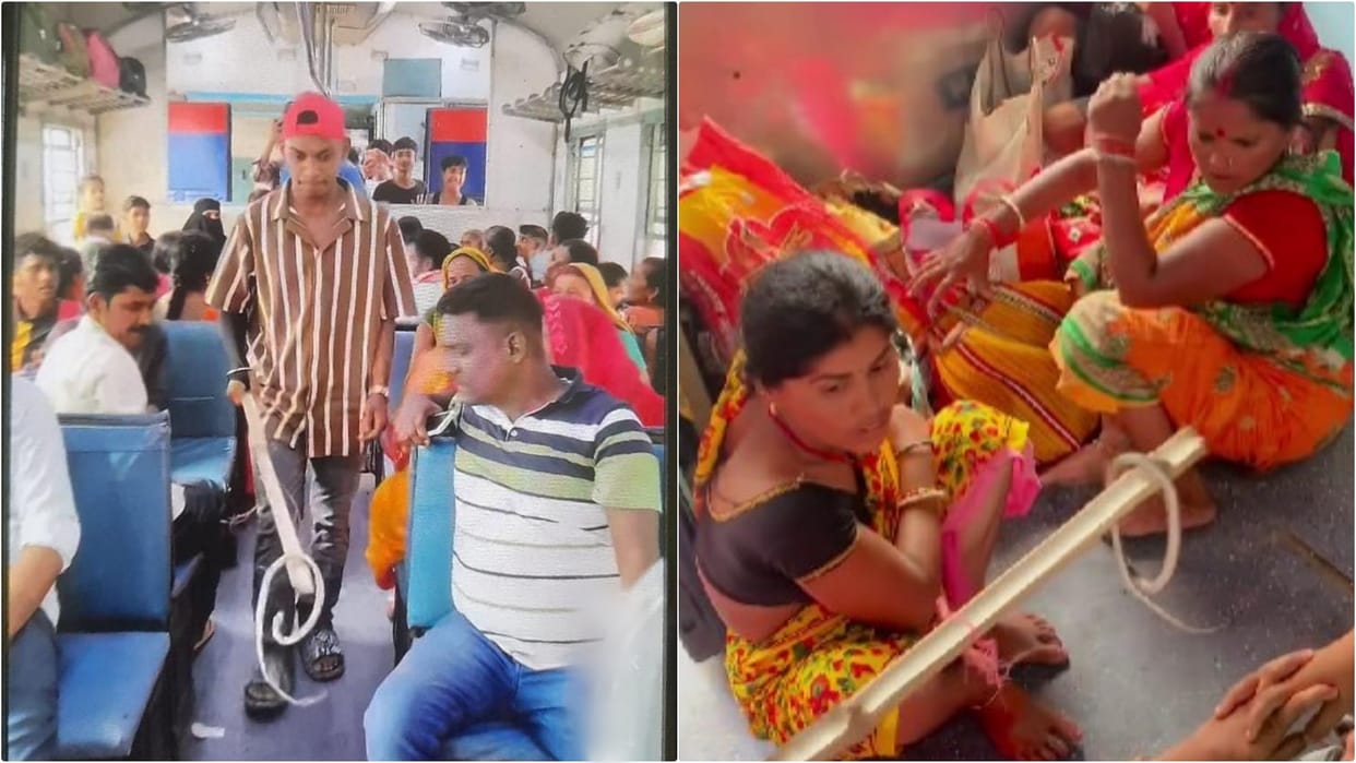 Saharsa: 2 accused arrested for making reels in train by wrapping snake on stick smoking ganja from gun barrel