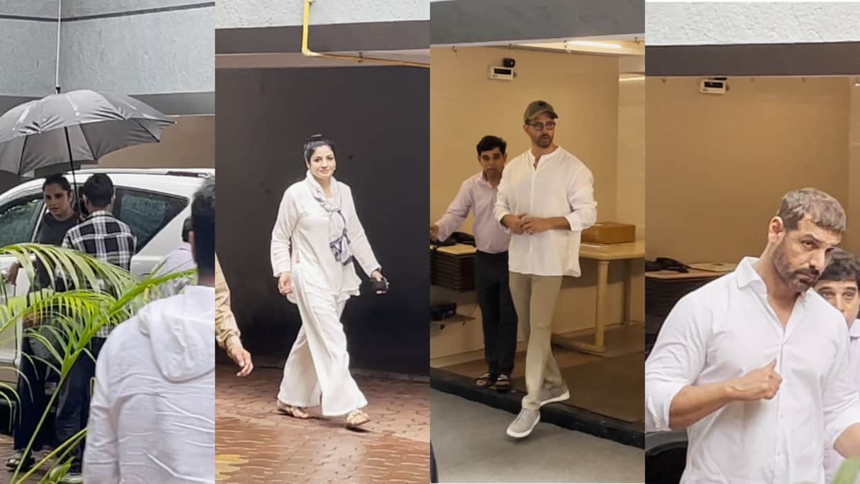farah Khan Mother Death sweta bachchan and others at sajid khan house for condolence