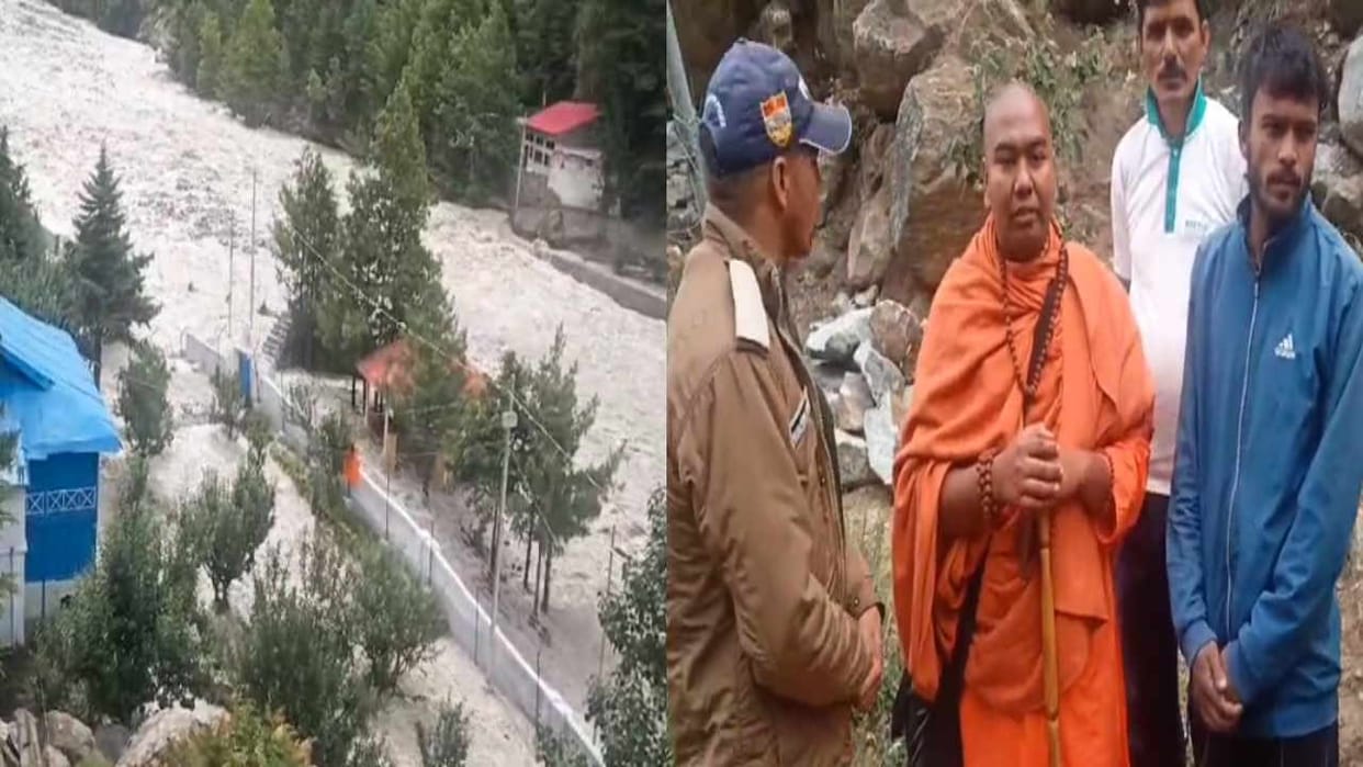 Uttarakhand Heavy rain Police and SDRF safely rescued sages and workers trapped in ashram gangotri Dham