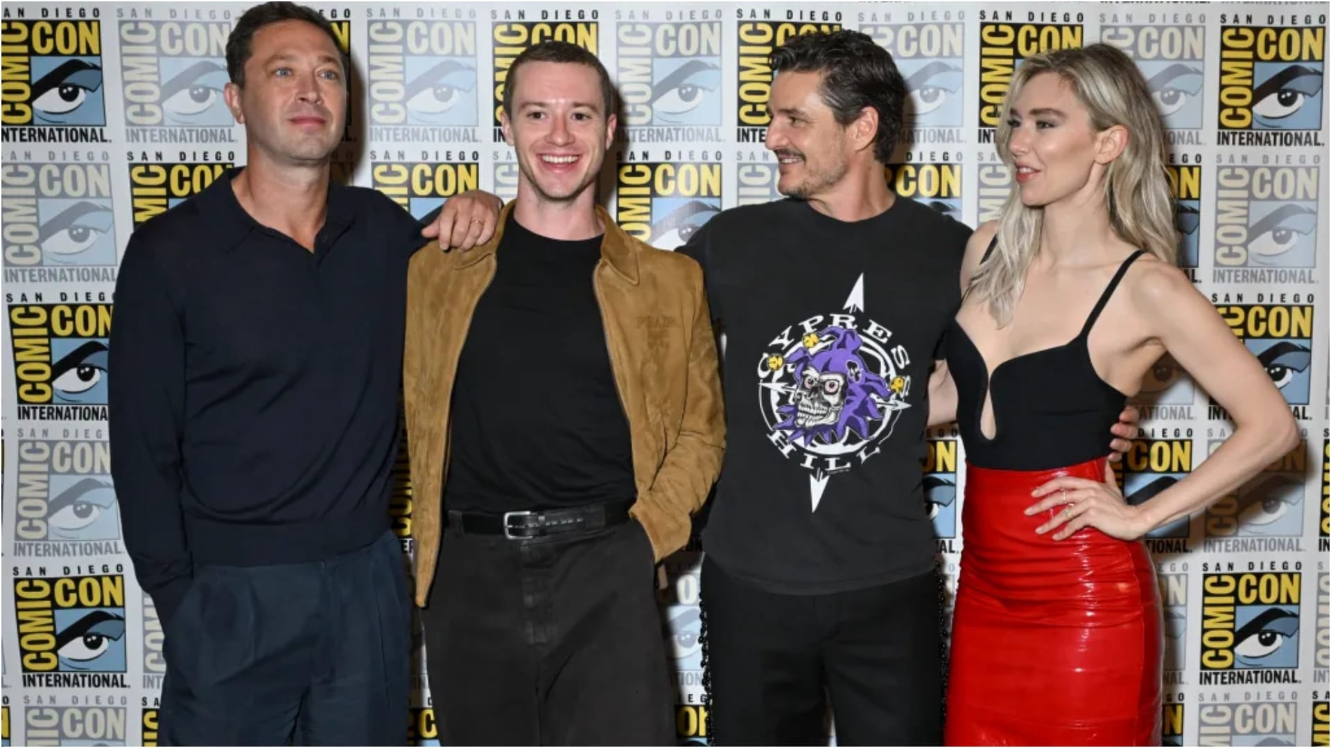 Harrison Ford Robert Downey Jr Pedro Pascal Geraldine Viswanathan at San Diego Comic-Con 2024 Marvel panel