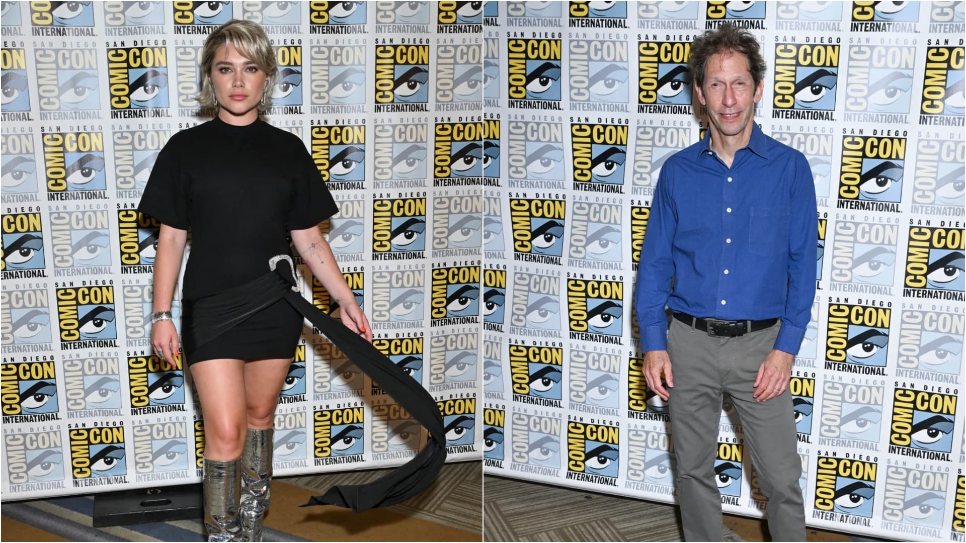 Harrison Ford Robert Downey Jr Pedro Pascal Geraldine Viswanathan at San Diego Comic-Con 2024 Marvel panel