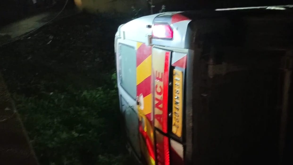 Damoh News 108 vehicle overturned after hitting cattle sitting on road more than 10 cattle died
