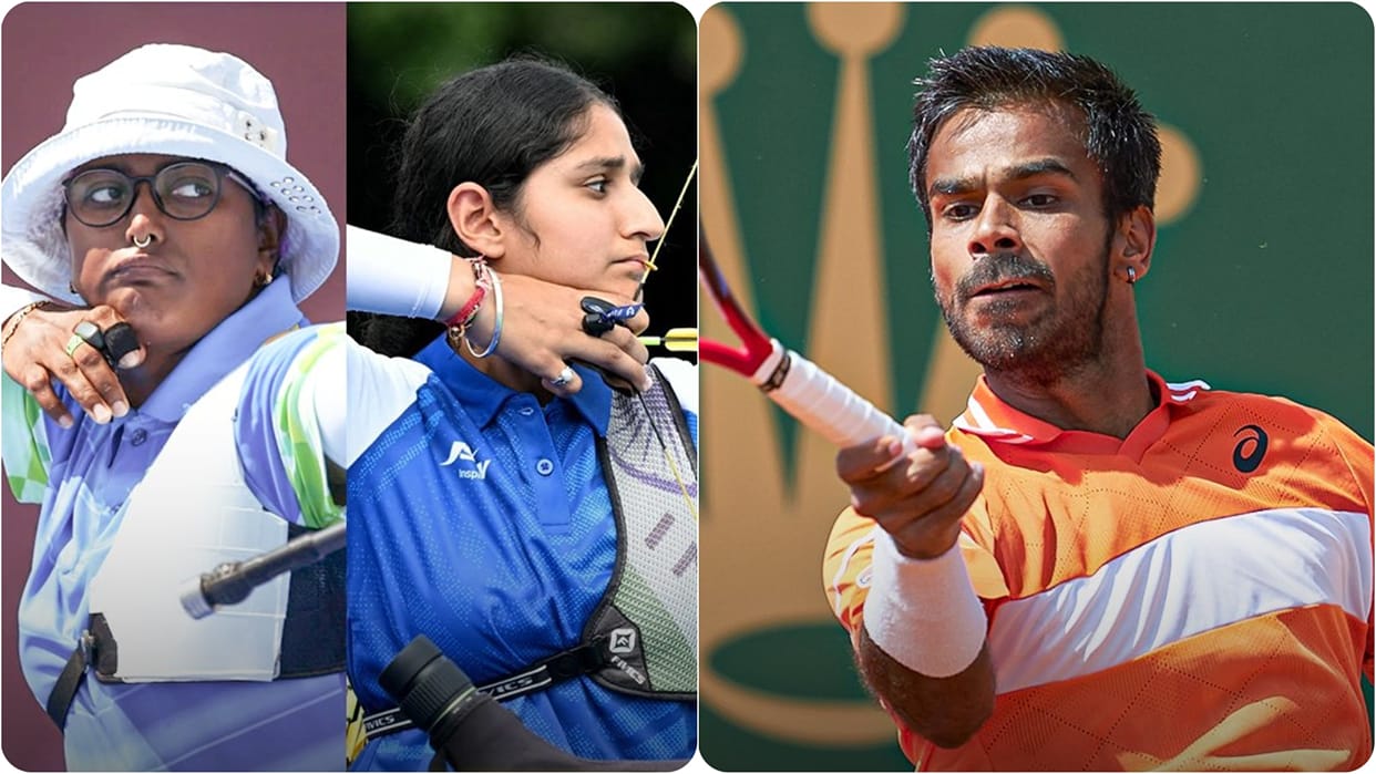 Indian women archery team defeated in QF shrihari and dhinidhi failed to impress sumit nagal also bows out