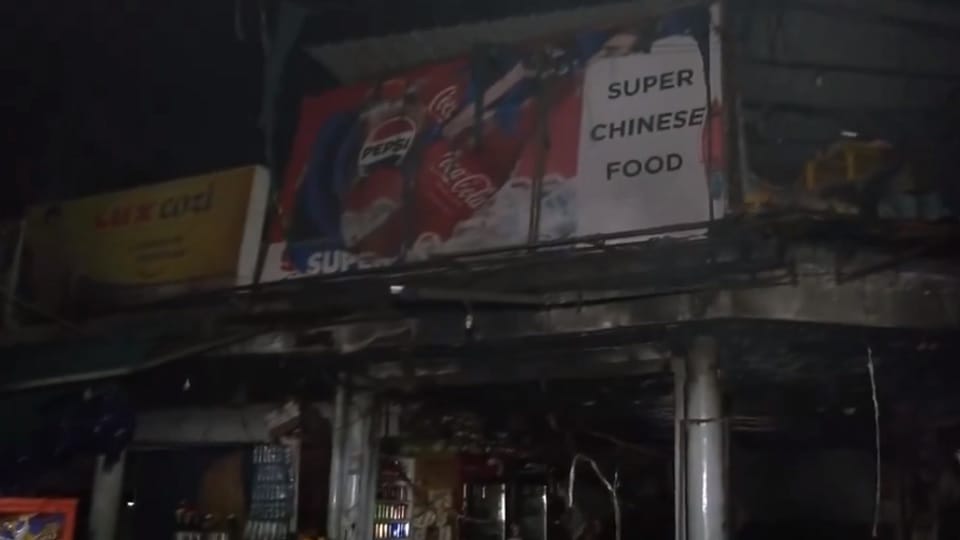 Fire broke out at a fast food restaurant in INA market