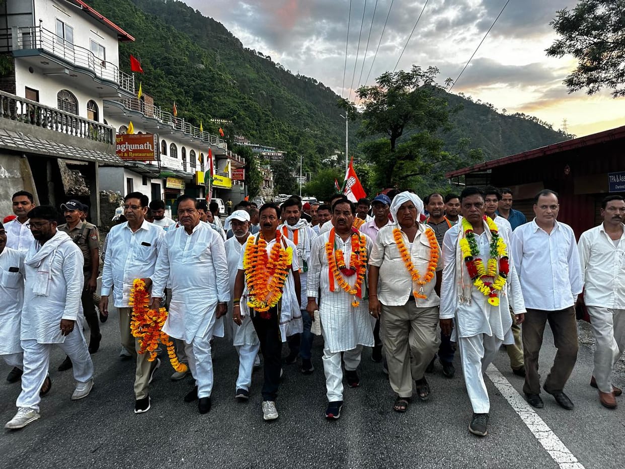 Uttarakhand Congress Kedarnath Pratishtha Yatra reached Rudraprayag on sixth day