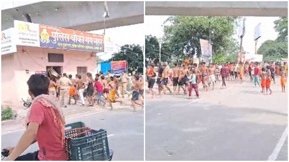 Kanwadis created ruckus by entering Ganganahar police post in Muradnagar