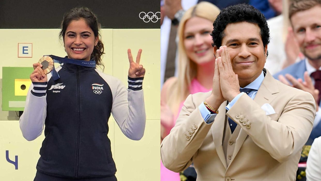 Manu Bhaker Bronze: Manu Bhaker won medal stars of sports world including Sachin-Gambhir congratulated her