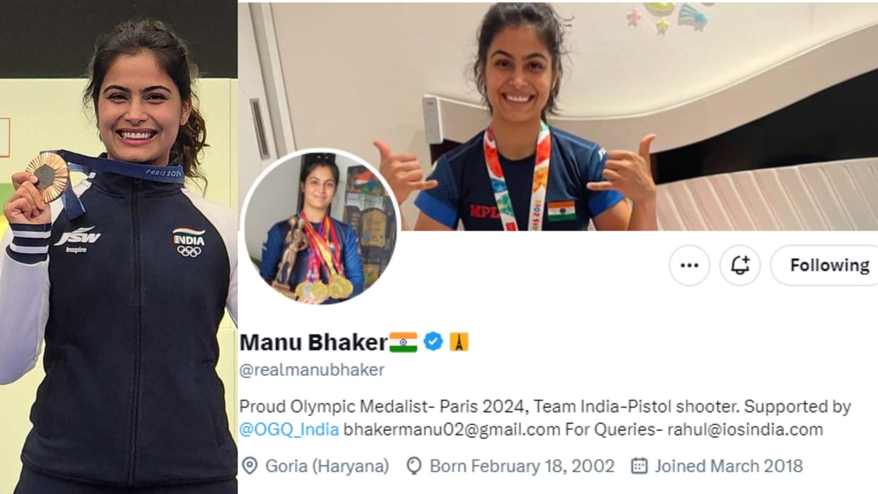 Manu Bhaker honoured with Eiffel Tower badge on X by after winning bronze medal in paris olympics 2024