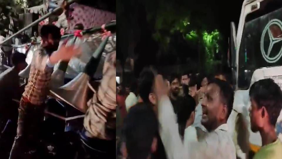 pandal of Shiv devotees collapsed after truck entered no-entry In Agra devotees crushed and injured