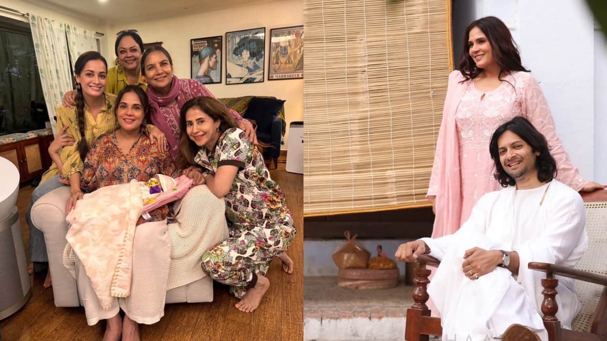Shabana Azmi went to see new the mommy Richa Chadha with Dia Mirza Urmila Matondkar and Tanvi Azmi shares pi