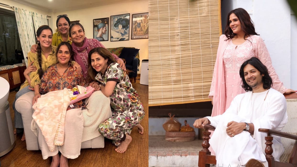 Shabana Azmi went to see new the mommy Richa Chadha with Dia Mirza Urmila Matondkar and Tanvi Azmi shares pi