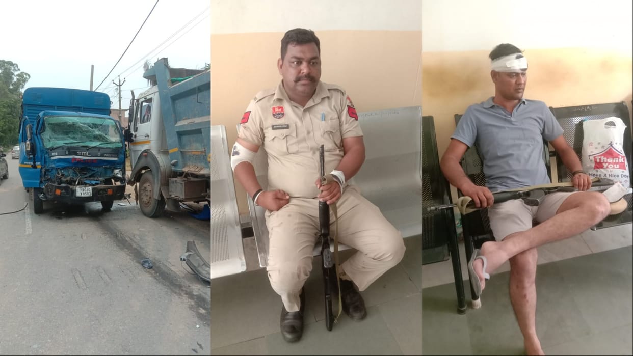 Haryana: A vehicle of prisoners collided with a tipper