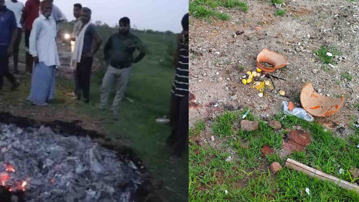 Bharatpur News: Four people started performing tantric rituals by removing wood from the burning pyre