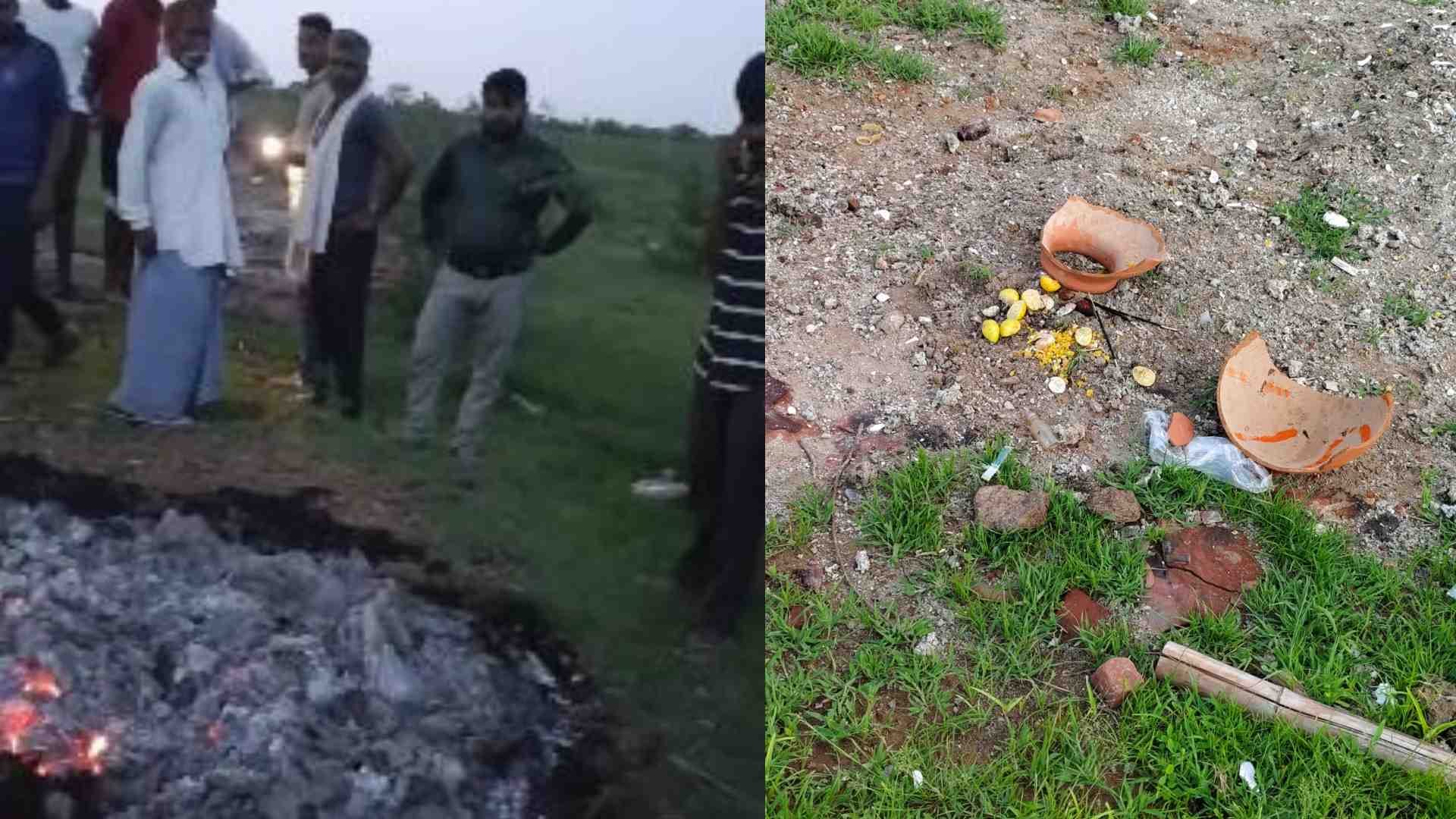 घटना के बाद चिता के इकट्ठा हुए लोग।