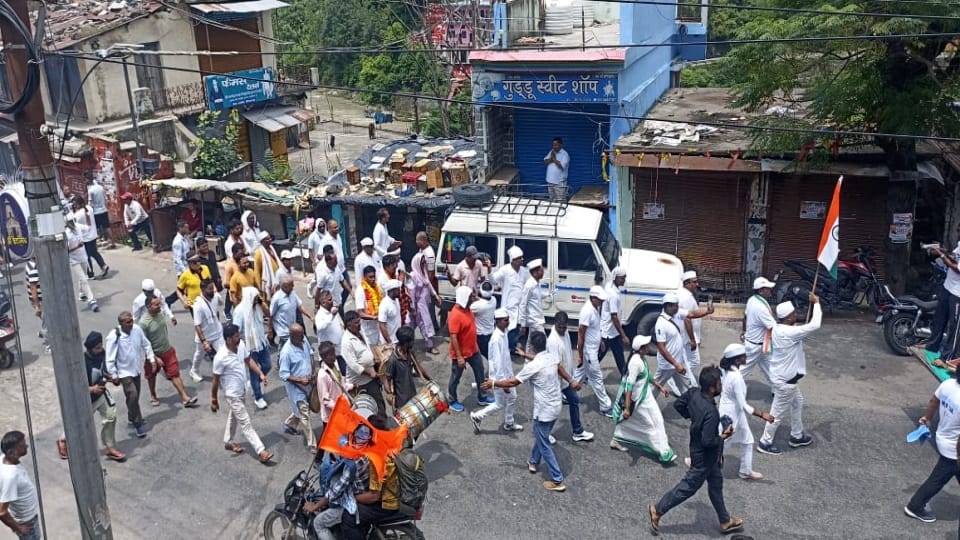 Congress Kedarnath Pratishtha Padyatra reached Syalsaur Rudraprayag Today