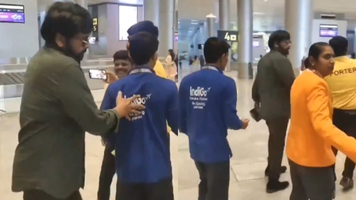 Chiranjeevi hits airline employee who came to take selfie netizens furious after watching viral video