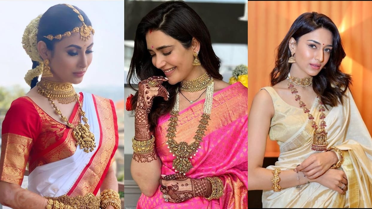 Trendy Temple Jewellery collection inspired by actress history and details about Temple Jewellery
