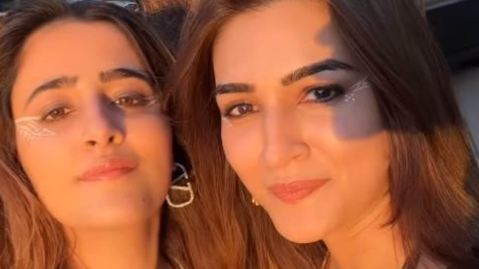 Kriti Sanon vibes with sister Nupur during their Greece vacation sibling goals golden hours viral