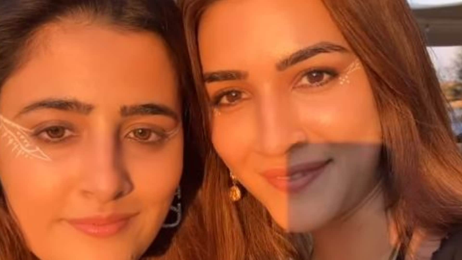 Kriti Sanon vibes with sister Nupur during their Greece vacation sibling goals golden hours viral