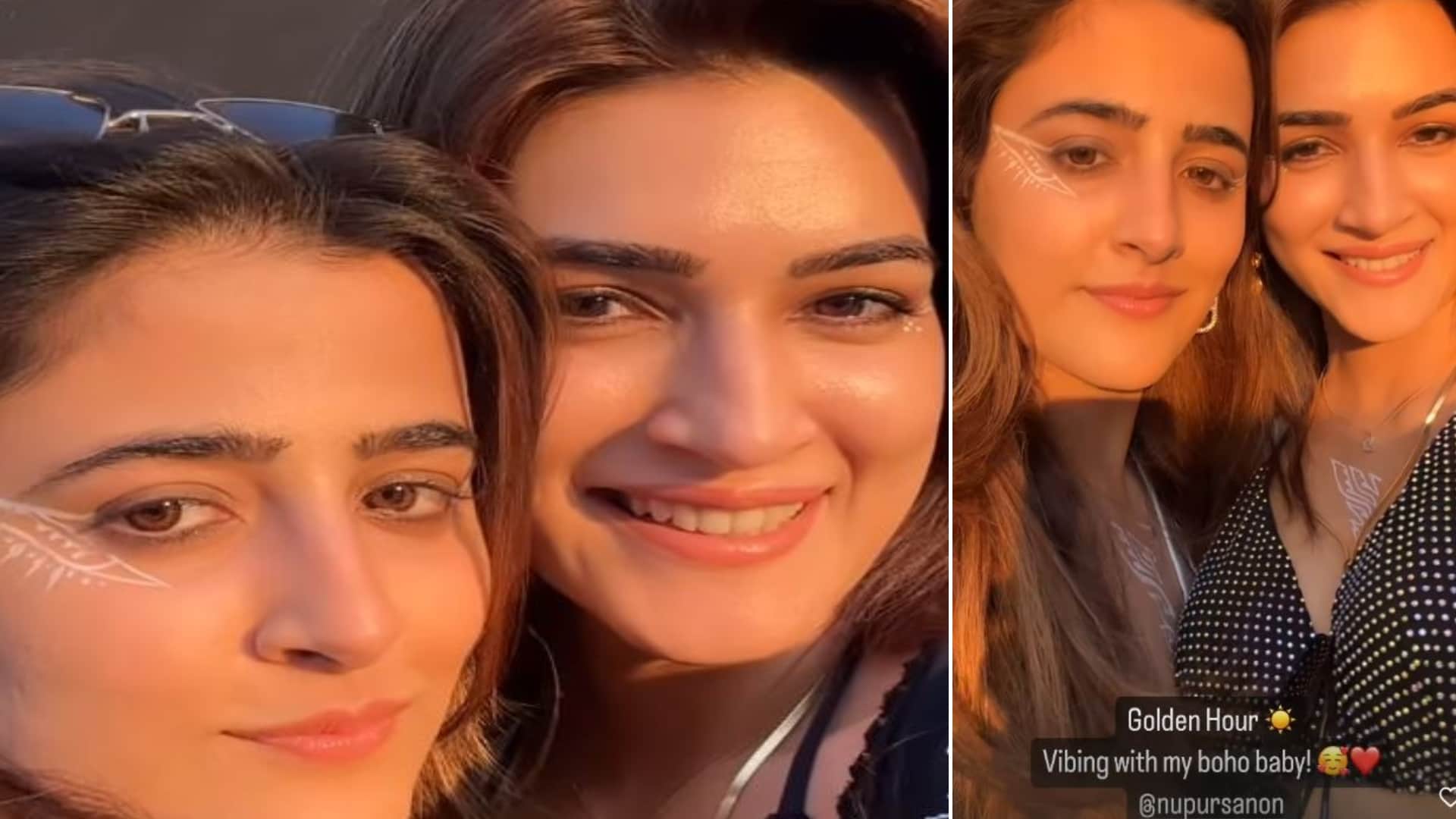 Kriti Sanon vibes with sister Nupur during their Greece vacation sibling goals golden hours viral