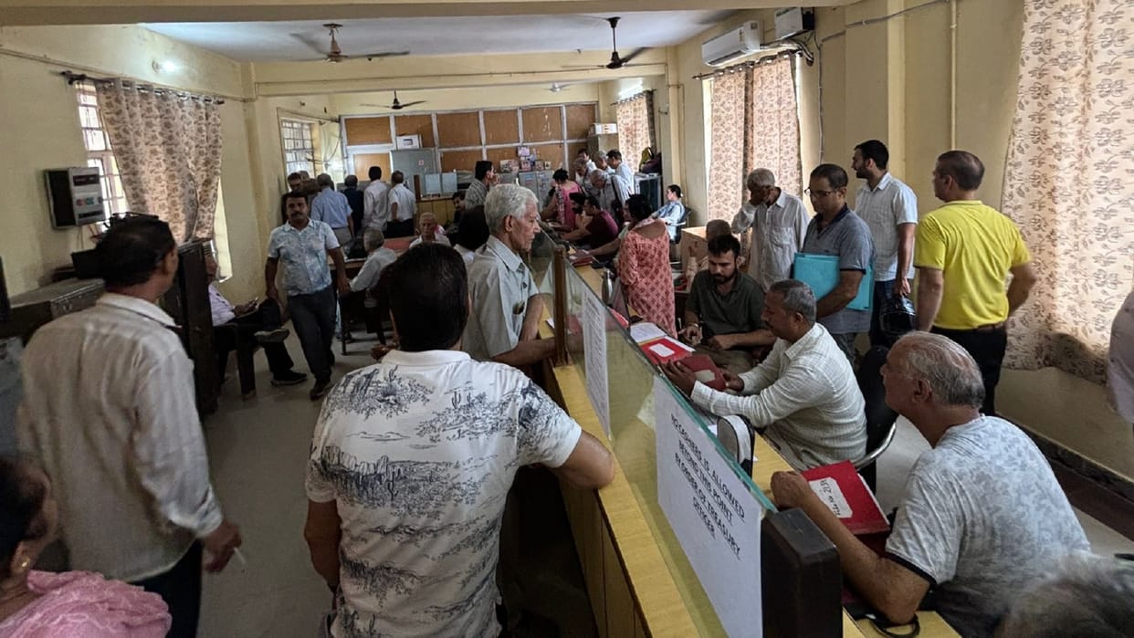 Pension became tension elderly are making rounds to get their names registered in treasury in jammu