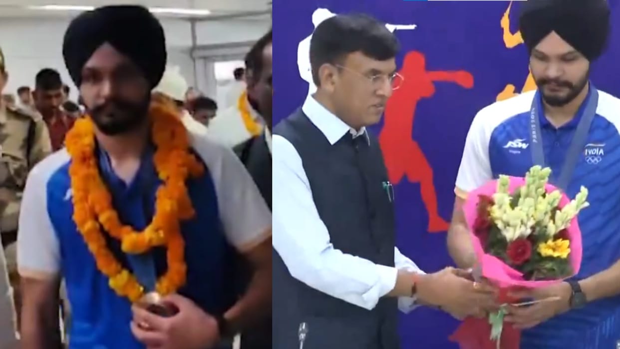 paris olympics 2024: Olympic medalist Sarabjot returned to India, received a grand welcome at the airport
