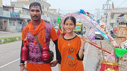 Little Sneha returned with Kanwar after walking 230 km barefoot journey from Rajban La Devi temple