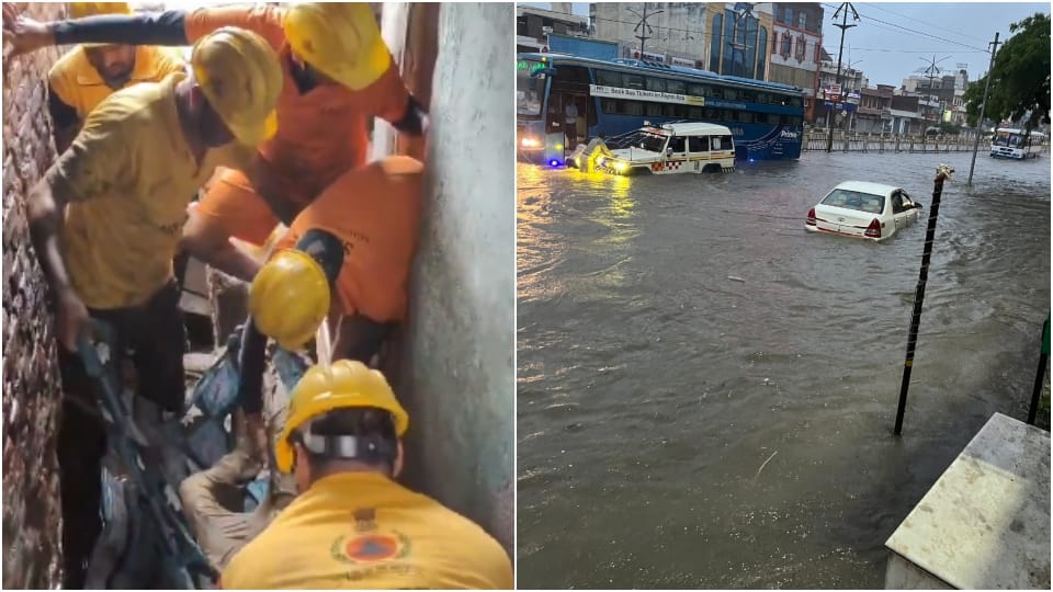 Rajasthan Weather Tragedy in Jaipur Rainwater Fills n Basement Father and Two Sons Die