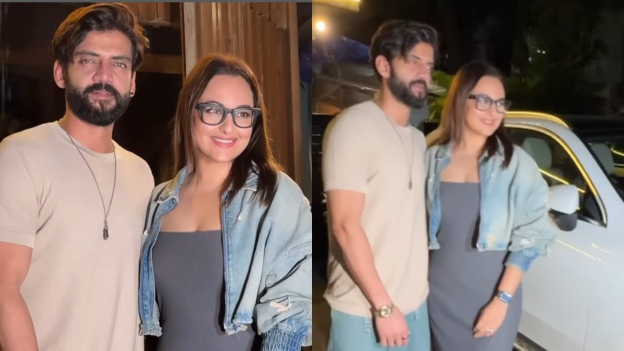 Sonakshi Sinha Zaheer iqbal Clicked on Dinner date Paps addressed them as Bhaiya Bhabhi video goes viral