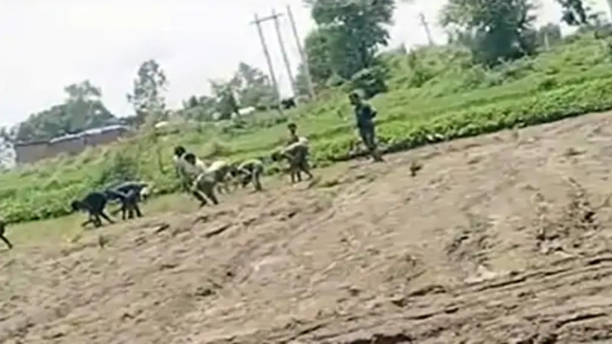 Satna: Teacher made innocent children as laborers, government school children are planting paddy