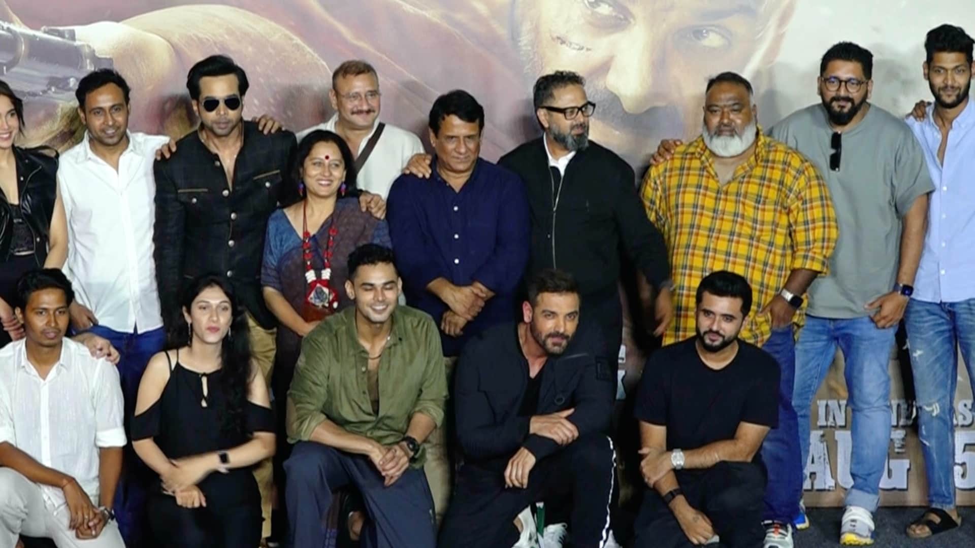 Vedaa Trailer Launch event spotted John Abraham Sharvari Abhishek Banerjee Nikhil Advani Monisha Advani