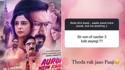Ajay Devgn during Ask Me Anything session with fans on Instagram for auron mein kahan dum tha its wonderful