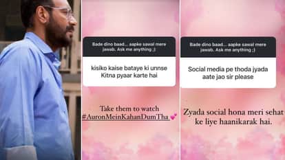 Ajay Devgn during Ask Me Anything session with fans on Instagram for auron mein kahan dum tha its wonderful