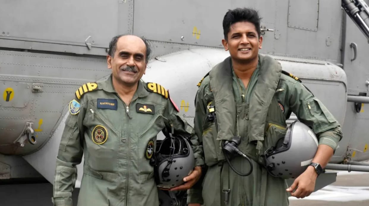 Navy pilot Lieutenant Commander Nikhil Aher flies school senior in decorated officer’s last sortie
