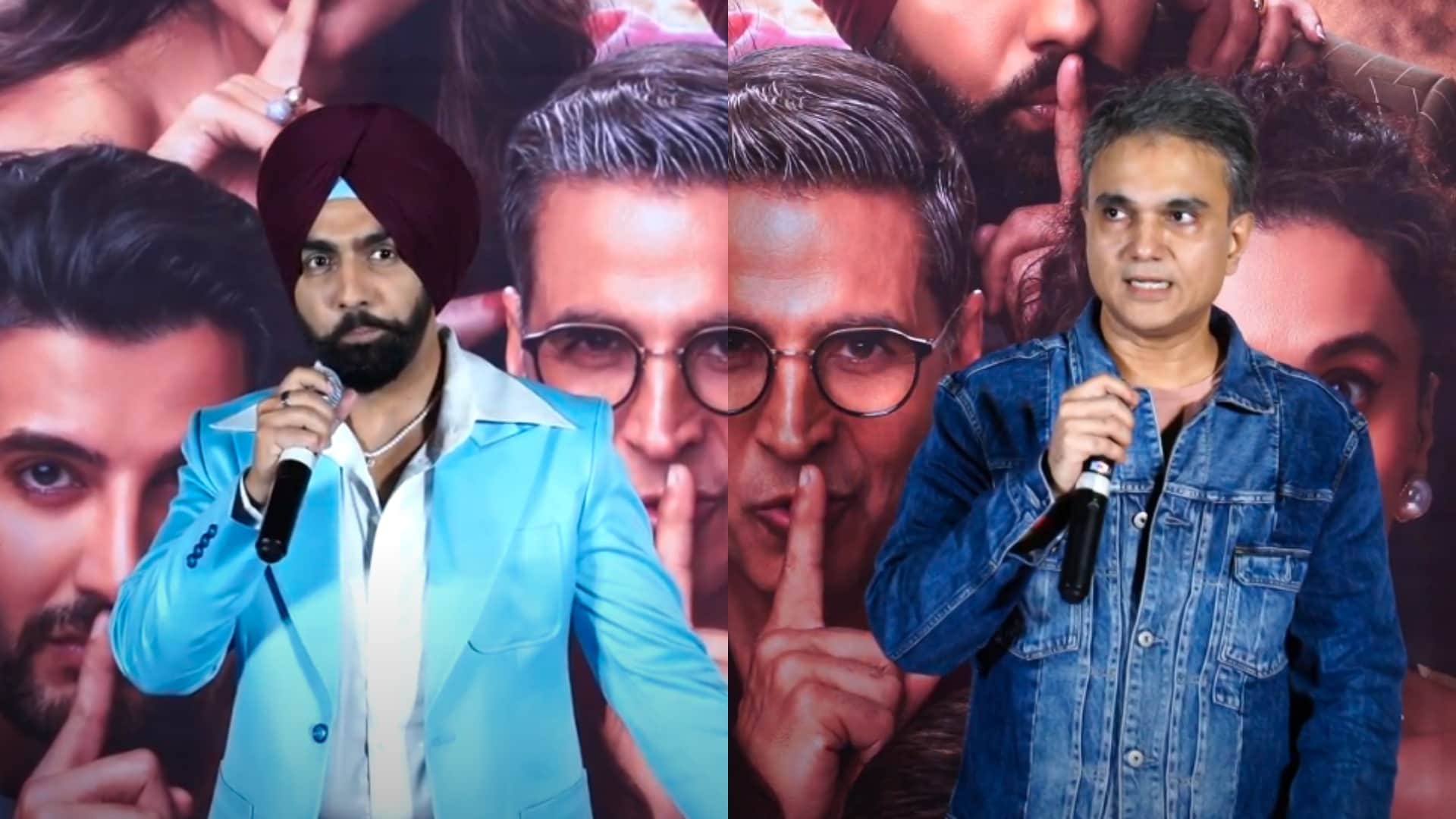 Khel Khel Mein trailer launch event akshay kumar play game and read personal messages ammy virk vaani