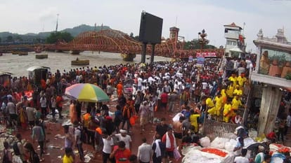 Sawan Shivratri Kanwar Yatra Uttarakhand 4.4 crore Kanwar pilgrims reached Haridwar this time Watch Photos