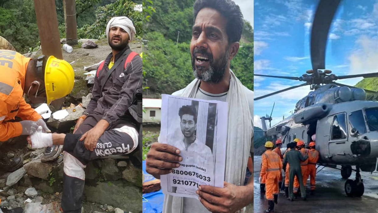 Kedarnath cloudburst rescue Many devotees injured people searching relatives Police issued helpline number