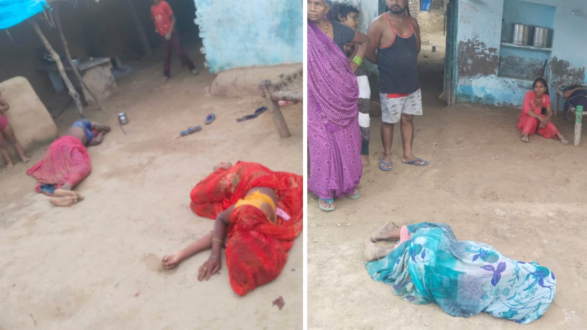 मुरैना में महिलाएं आपस में मारपीट के बाद बेसुध होकर गिर गईं।