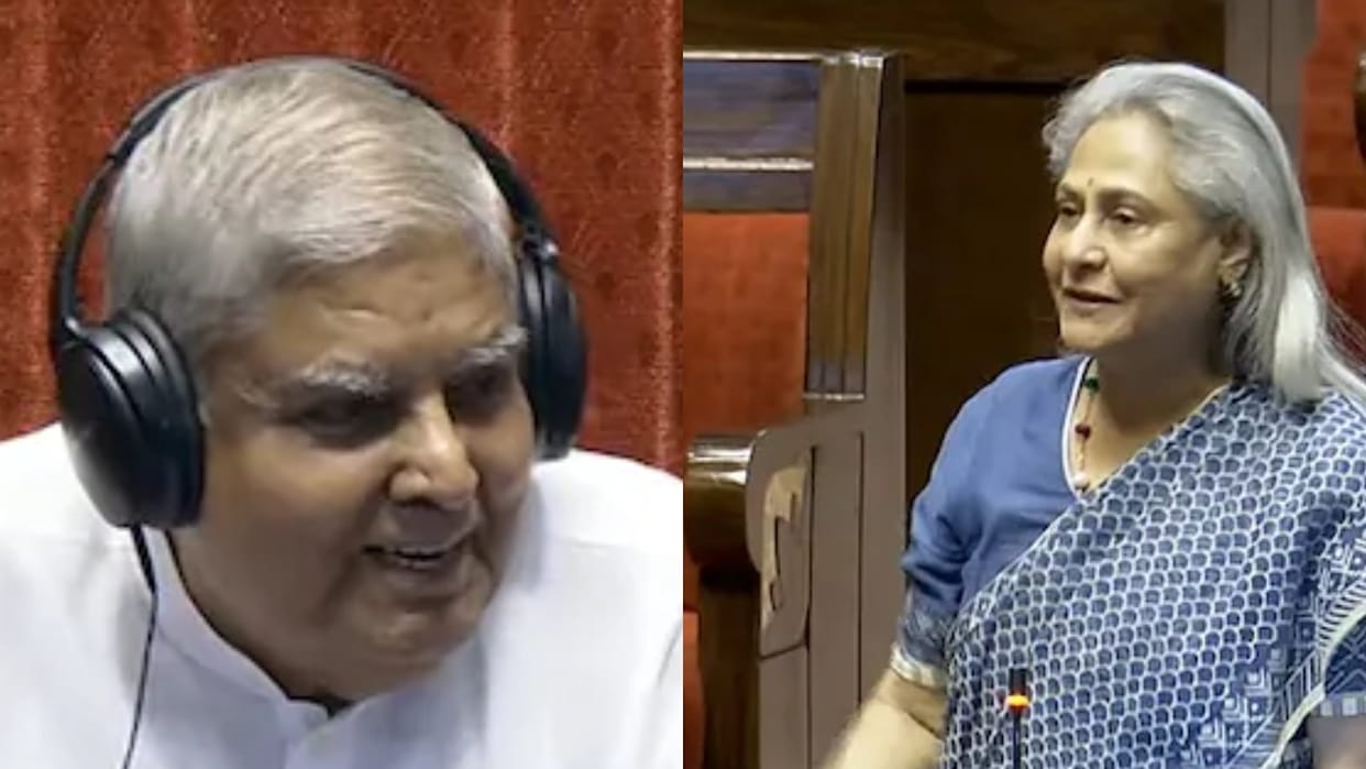 RS Chairman Jagdeep Dhankhar bursts into laughter as Jaya Amitabh Bachchan mentioned Amitabh Bachchan name
