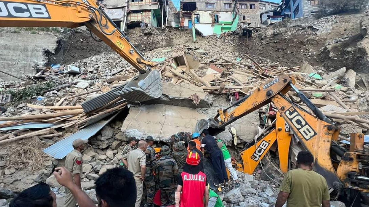 Building Collapses in Ladakh 12 injured after building on hill slope collapses in Ladakh