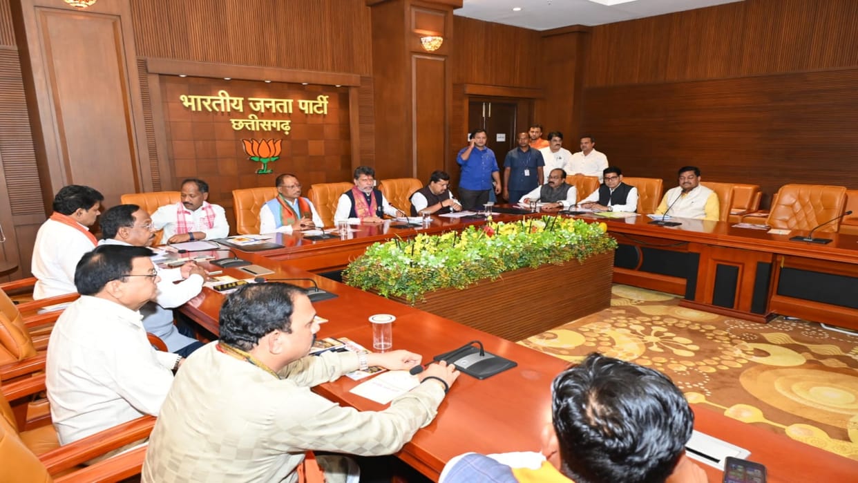 Chhattisgarh BJP state core group and cabinet meeting in nava raipur, nitin Navin took a meeting