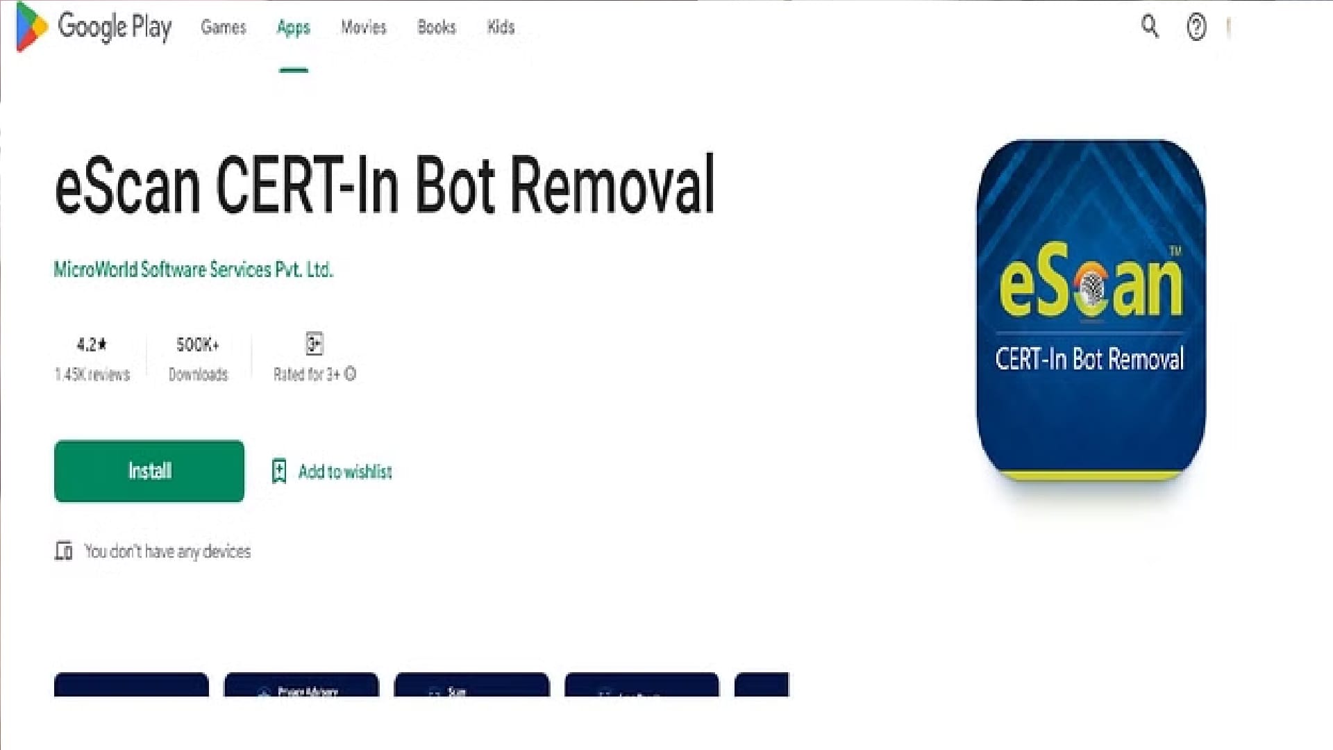 eScan CERT-In Bot Removal