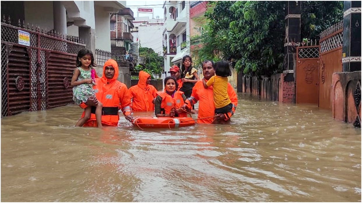 Heavy rains pound Gujarat inundating low-lying areas; three dead, hundreds shifted to safer places