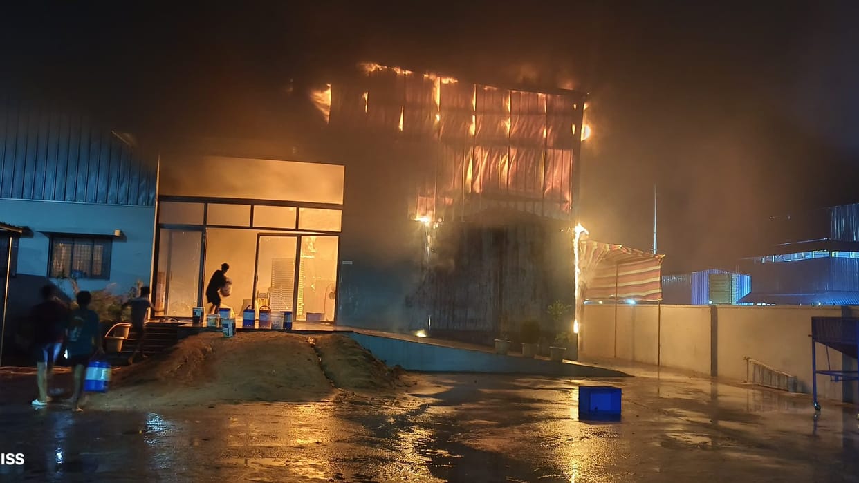 Goods worth lakhs of rupees destroyed in fire at cashew factory