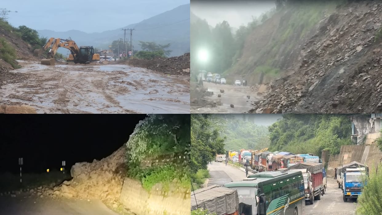 Chandigarh-Manali NH remained closed at night, opened one-way on Saturday morning, landslide on kalka shimla