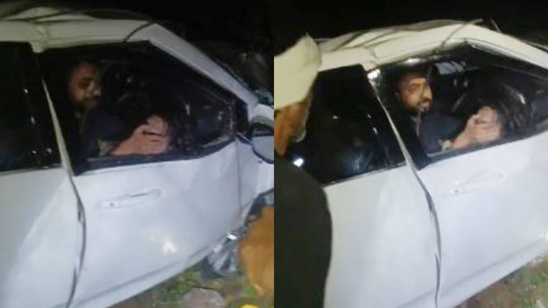 पेड़ से टकराई कार